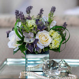Lavender, Hydrangea and Rose in a Mirrored Cube RTfact Flowers 