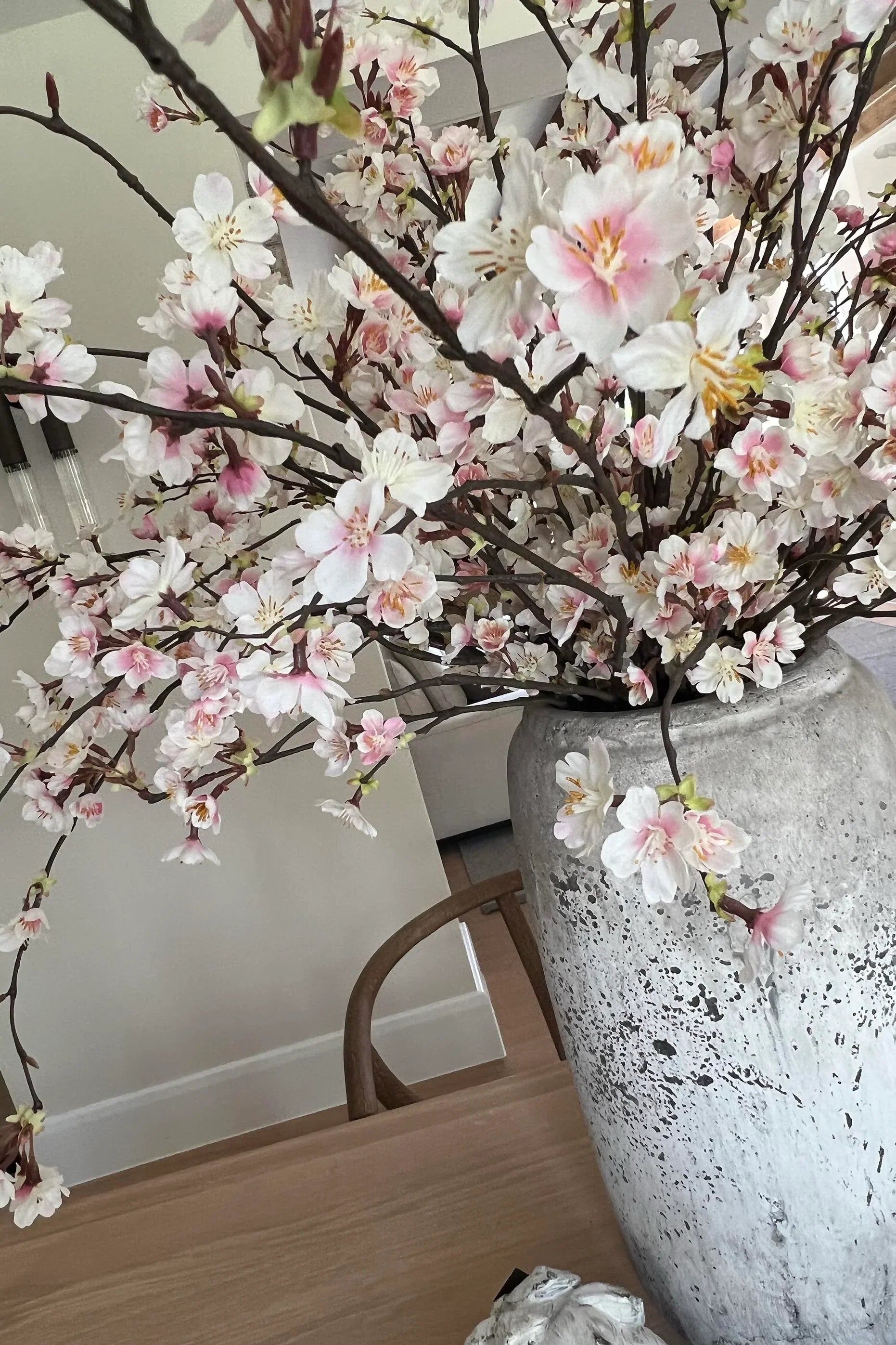 Blossom in a Distressed Stone Vase RTfact Flowers 