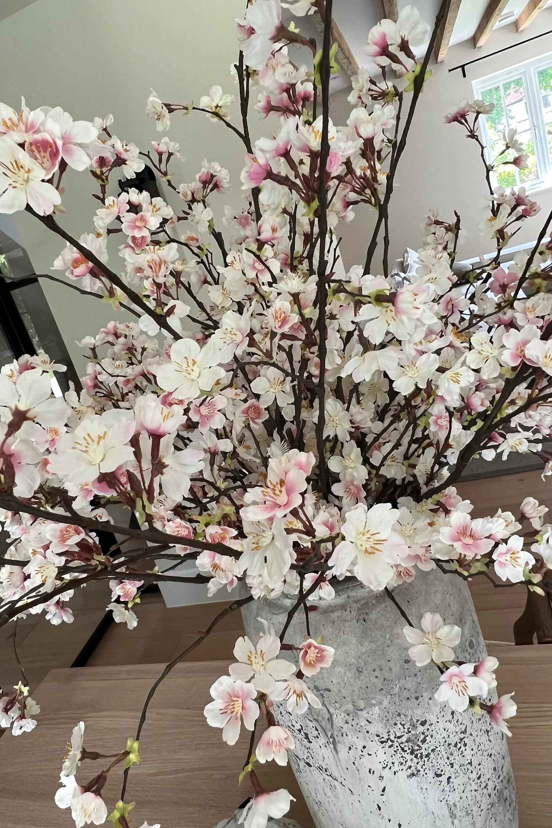 Blossom in a Distressed Stone Vase RTfact Flowers 