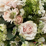 Dahlia, Guelder Rose, Roses and Queen Anne's Lace in a Grey Stone Pot RTfact Flowers 