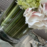 Rose, Hellebore, Hydrangea and Guelder Rose in a Stem Lined Cylinder RTfact Flowers 