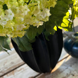 Guelder Rose and Twig in a Black Fluted Vase RTfact Flowers 