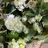 Ranunculus and Campanulas in a Textured Stone Vase RTfact Flowers 