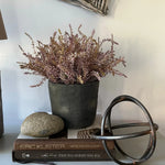 Heather in a Matt Black Stone Pot RTfact Flowers 