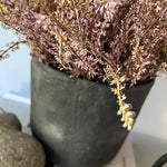 Heather in a Matt Black Stone Pot RTfact Flowers 