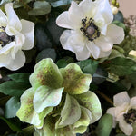 Eucalyptus, Hellebore, Hydrangea and Anemone in a Matt Black Vase RTfact Flowers 