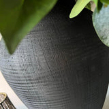 Eucalyptus, Hellebore, Hydrangea and Anemone in a Matt Black Vase RTfact Flowers 