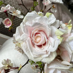 Rose and Blossom in a White Stone Vase RTfact Flowers 