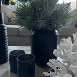 Spiky Succulents in a Carved Glass Vase RTfact Flowers 