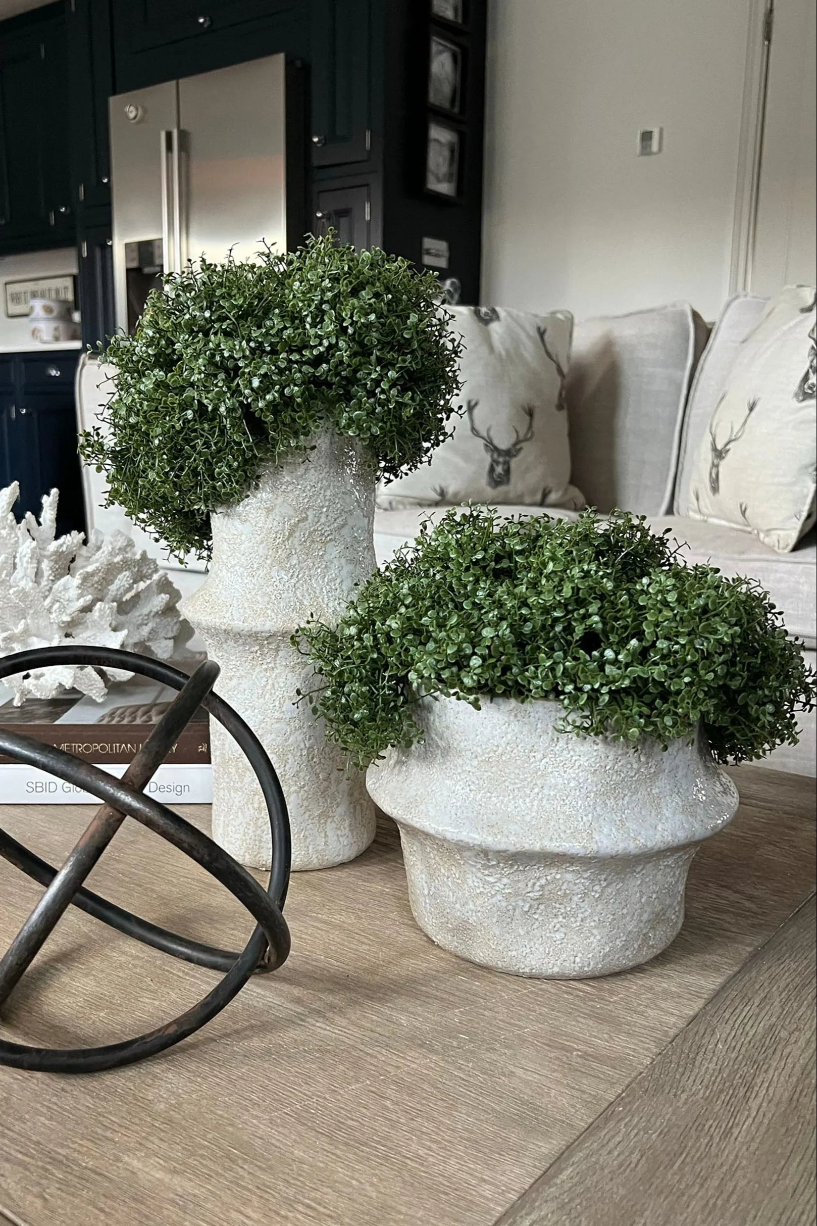 Mind Your Own Business in a Glazed Stone Pot (Set of 2) RTfact Flowers 