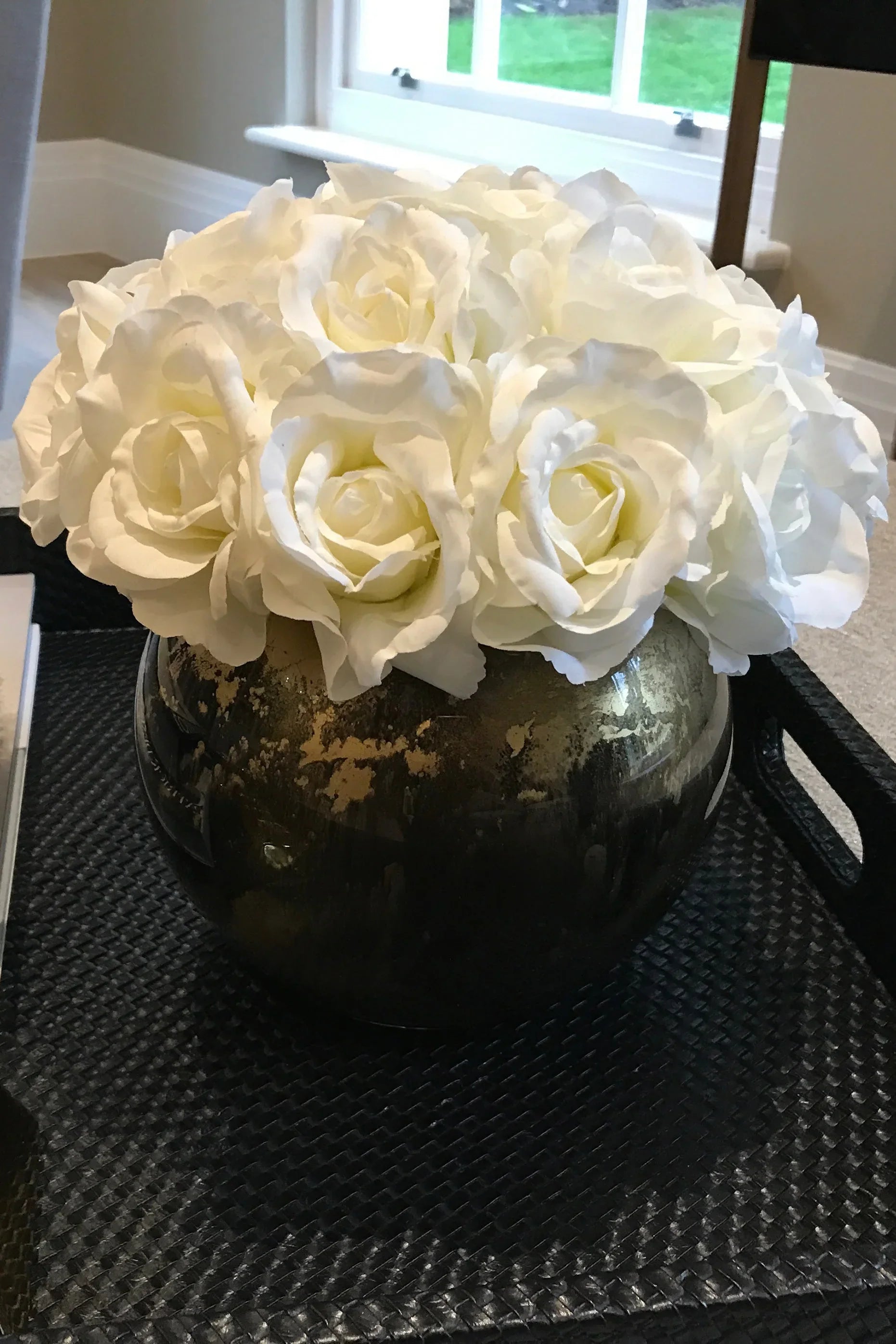 Roses in a Hand Painted Fishbowl RTfact Flowers 