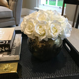 Roses in a Hand Painted Fishbowl RTfact Flowers 