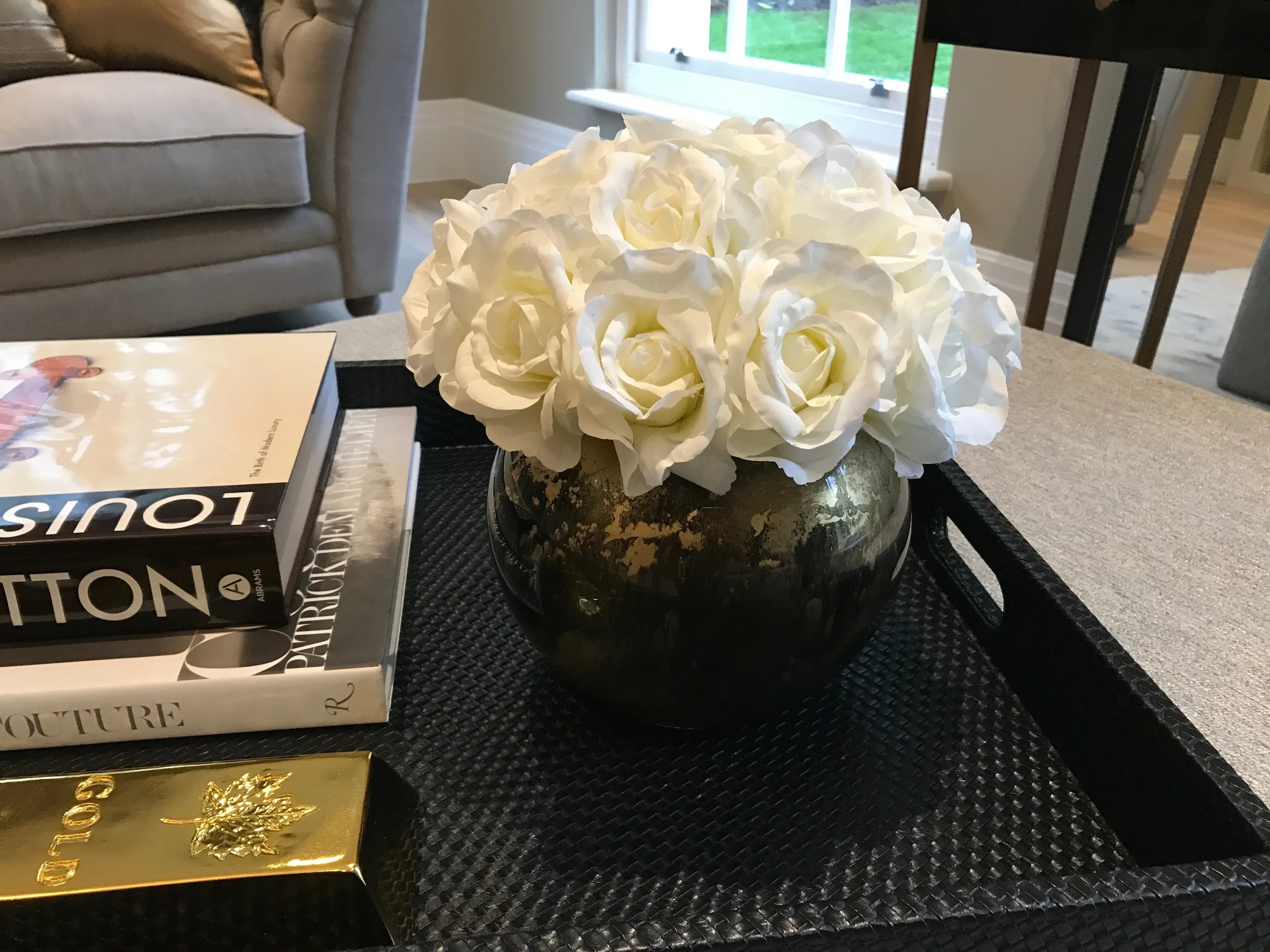 Roses in a Hand Painted Fishbowl RTfact Flowers 